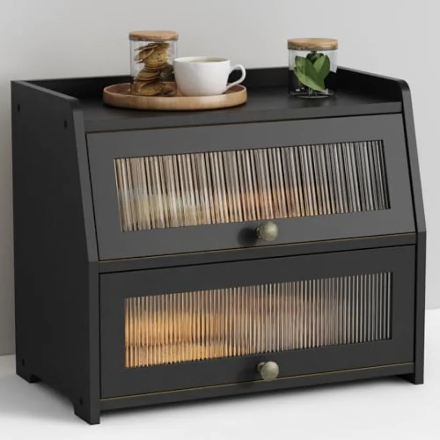 

Большая хлебница для кухонной столешницы, контейнер для хранения домашнего хлеба, двухъярусный органайзер для хлеба в стиле фермерского дома