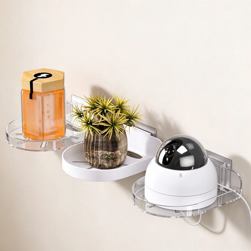 Universal No Drill Wall Mount for CCTV Camera Durable Space Saving Storage Holder Bracket Adjustable Indoor Outdoor Cam Base Kit