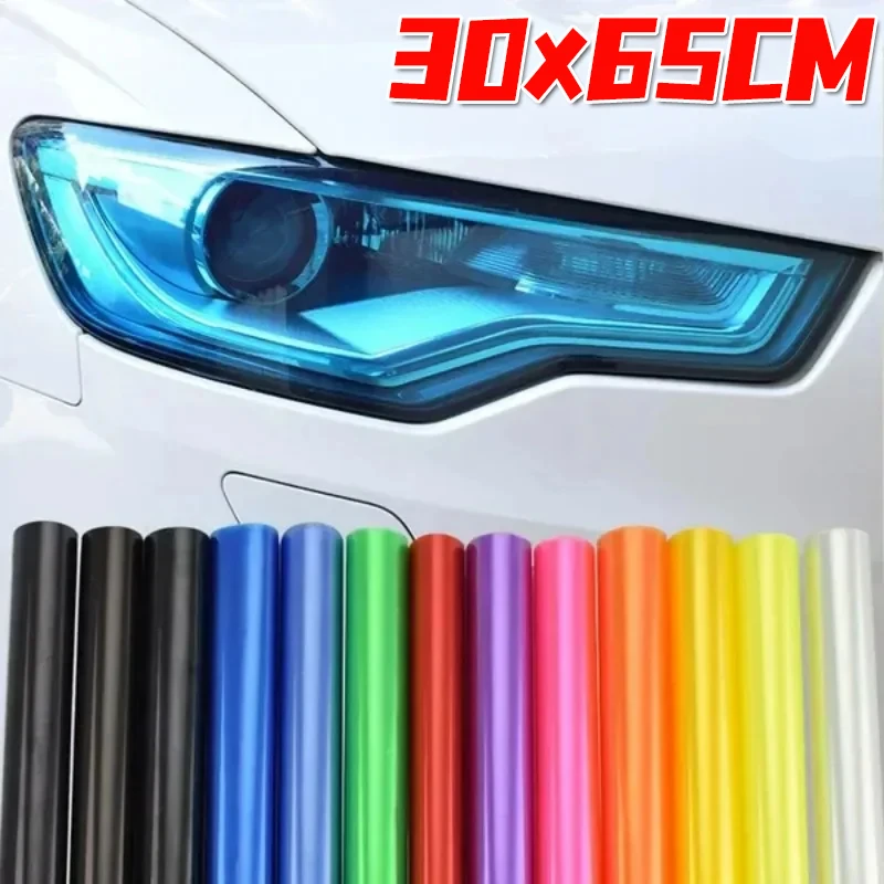 30x60cm Car Headlight Film Transpare Vinyl Self Adhesive Sticker for Car Smoke Fog Light HeadLight Taillight Colored Wrap Films