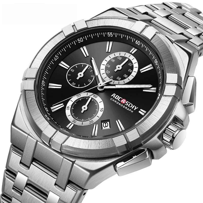 

Новые мужские кварцевые часы AOCASDIY, светящиеся, водонепроницаемые, с металлическим ремешком, деловые часы, хит продаж