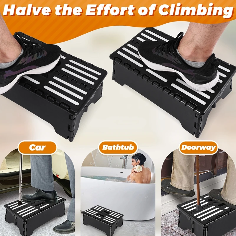 Non-Slip Small One Step Compact Folding Flat Step Stool Heavy Duty Portable Lightweight Folding Chair