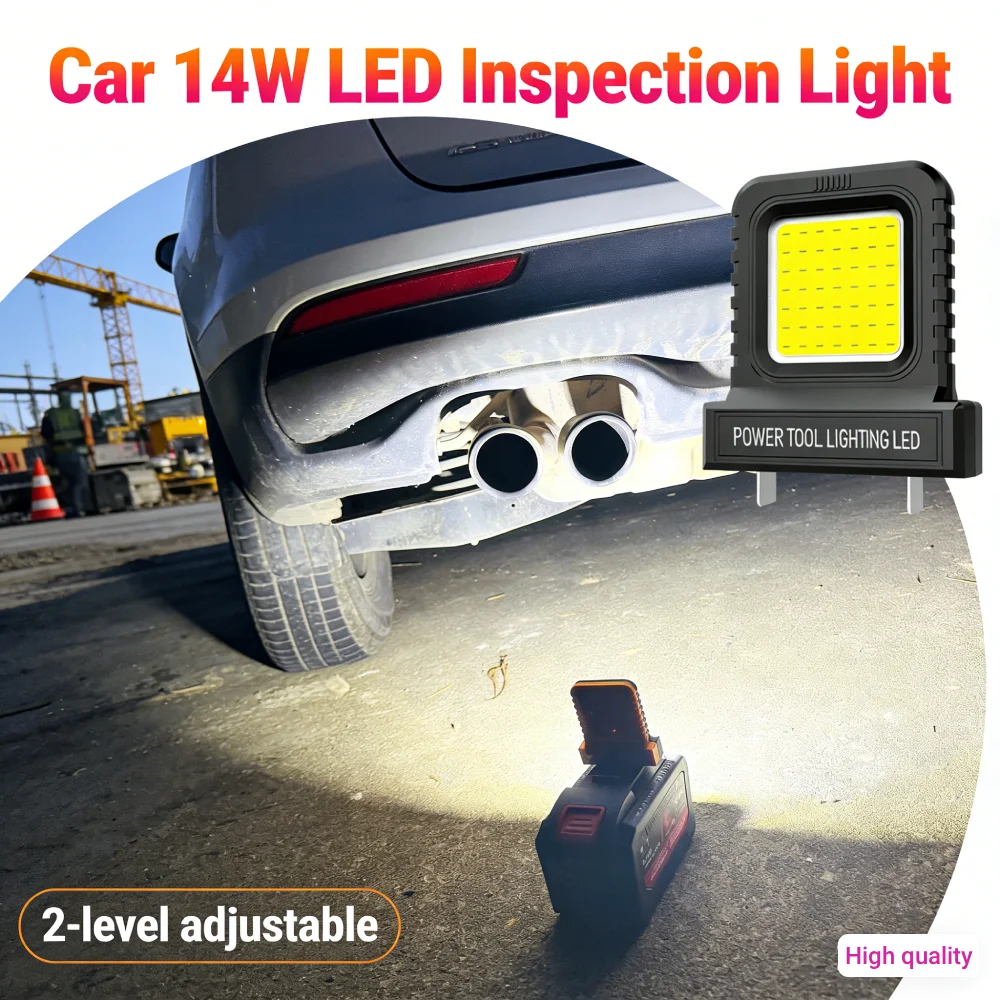 14W Mini Pocket Work Light with 2 Modes Lighting Long-Lasting Strong Light for Garage Car Repair Camping Fishing