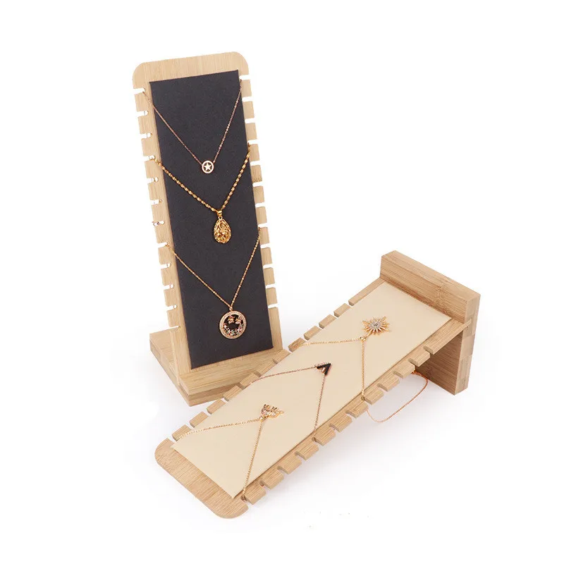 

Detachable necklace pendant display stand bamboo and wood jewelry storage tools high-end jewelry display and shooting props
