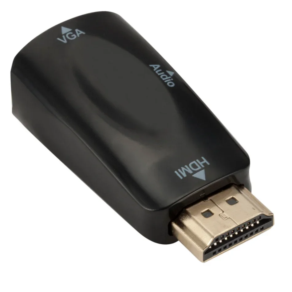 Compatível com HDMI para conversor de cabo VGA, conversor de cabo de áudio 1080P, 3,5mm para PC, laptop, TV Box, tela do computador