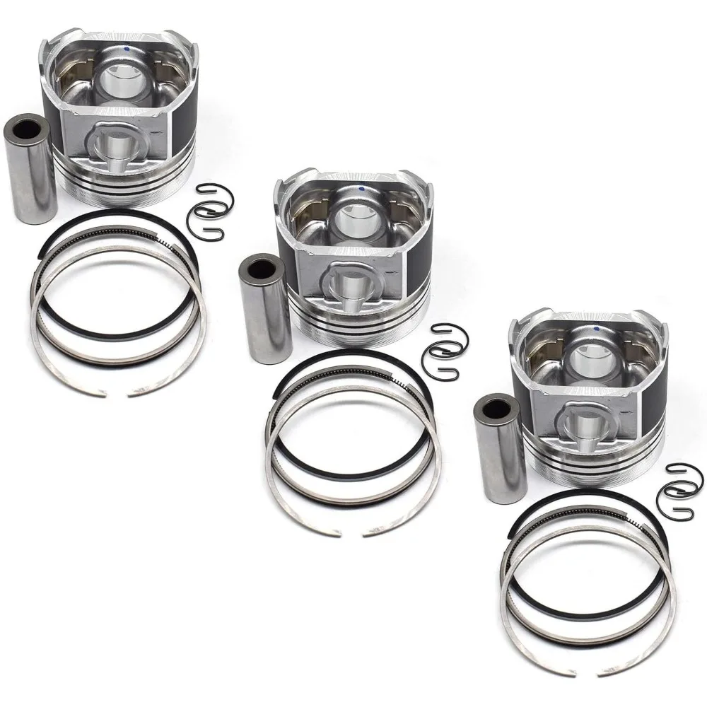 3Pcs Piston With Piston Ring+0.5mm For Kubota D1503IDI engine (oversize)
