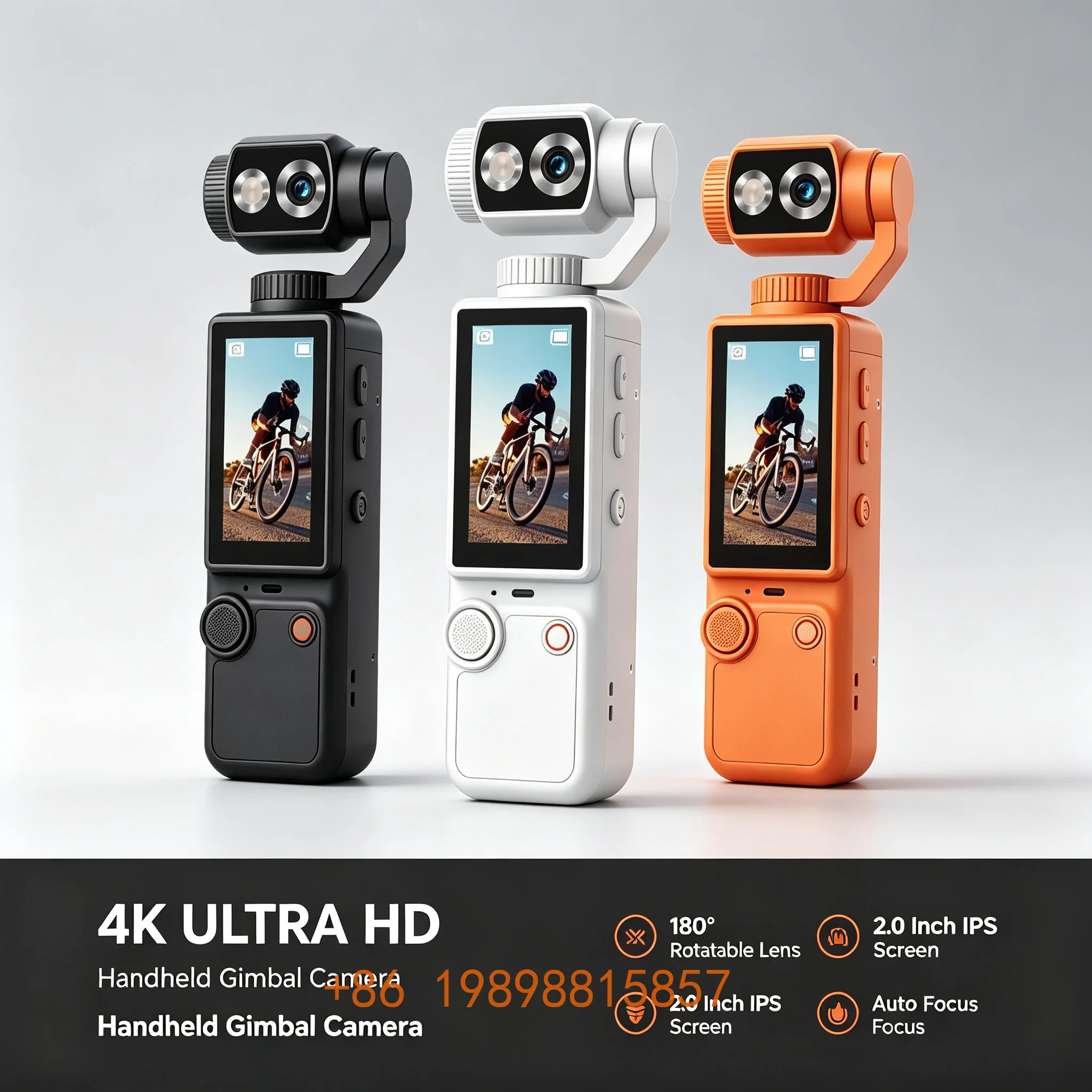 Handheld Body Camera Pocket 3 Vlogging Camera 4K HD Portable Action Camera with 180° Rotatable Lens
