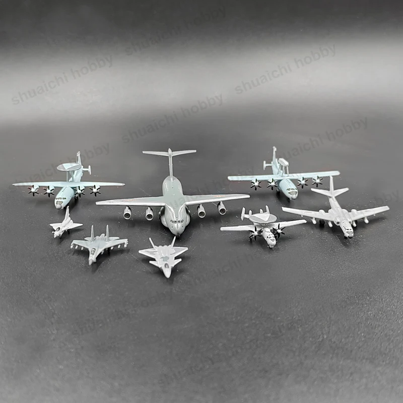 1Set Fighter Jet Model 1/700 Scale Transport Aircraft Fighting Airplane DIY Colored Finished Product Collection Models Ornaments