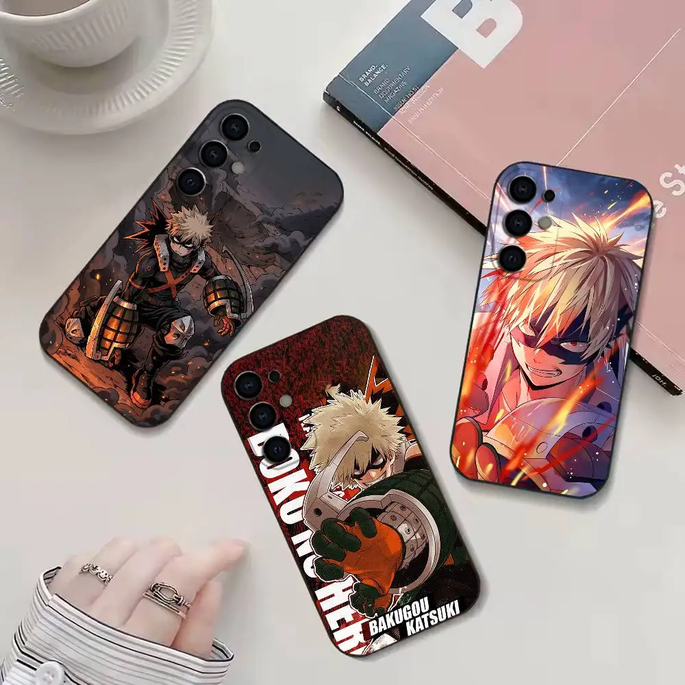 Anime Characters B-Bakugo K-Katsuki phone Case For Samsung S26,25,24,21,22,23,30,20,Ultra,Plus,Fe,Lite Black Soft Cover