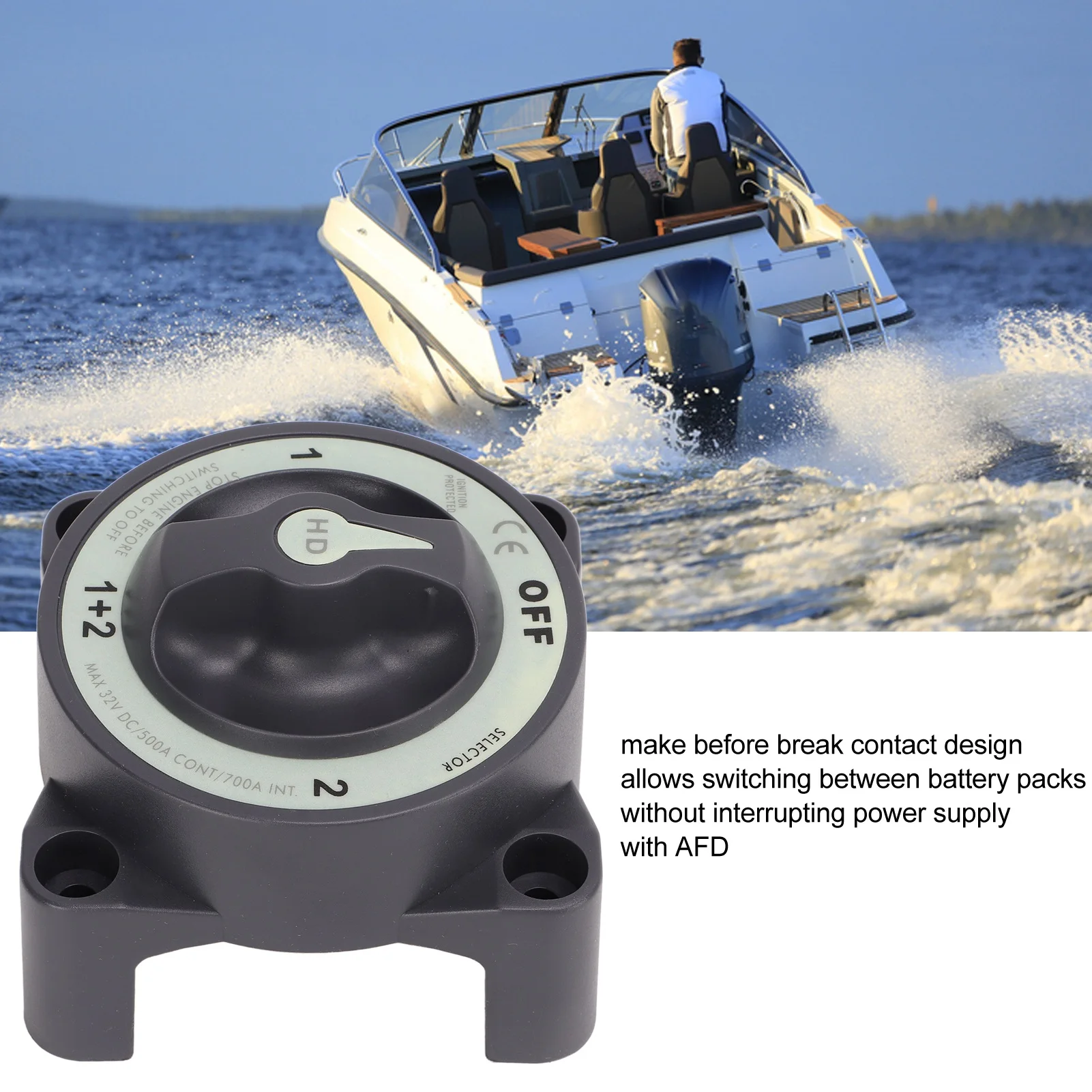 

Выключатель аккумуляторной батареи 500А для морского транспорта, сверхмощный, 4-позиционный, водонепроницаемый, с защитой от искр для автодомов и лодок