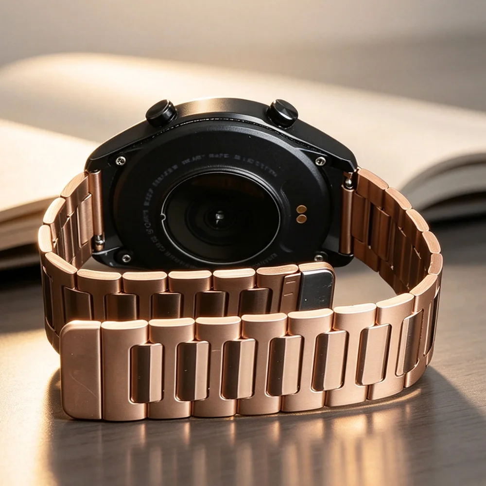 22mm High Gloss Stainless Steel Strap For Huawei Watch GT 2 2e 3 4 5 6 Pro 46mm47mm Bracelet Xiaomi Watch S 3 4 5 6 7 Color Band
