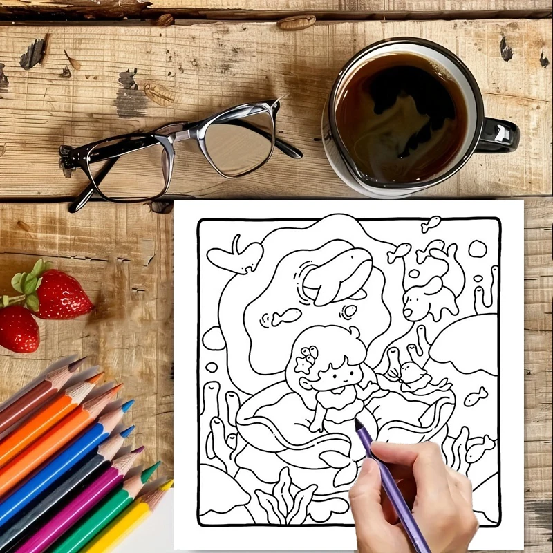 28-pagina's dromerig kleurboek voor volwassenen |   Kleurboek, tekenbenodigdheden voor Kerstmis, Thanksgiving