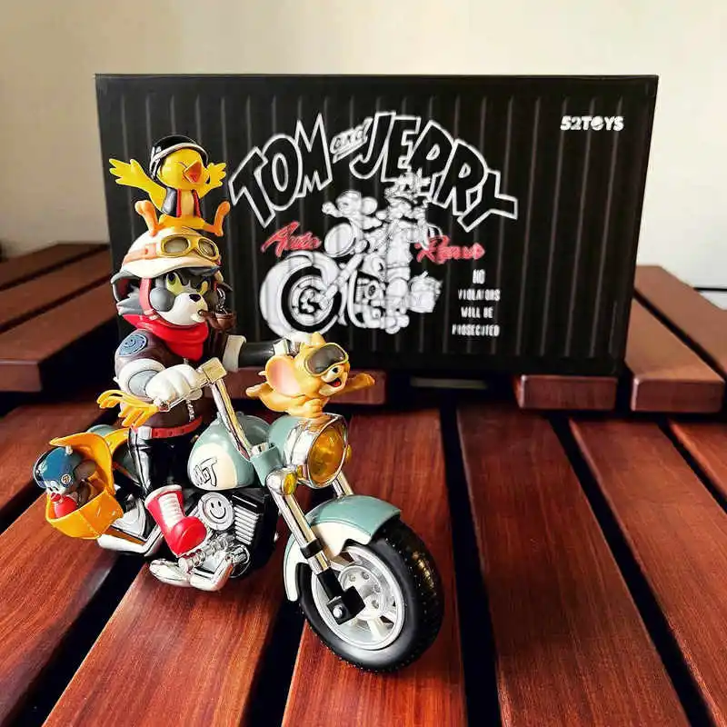 

Authentic 52toys Tom And Jerry Retro Motorcycles Trendy Toys Classic Ornaments Anime Figure Desktop Decorationbirthday Gift Box