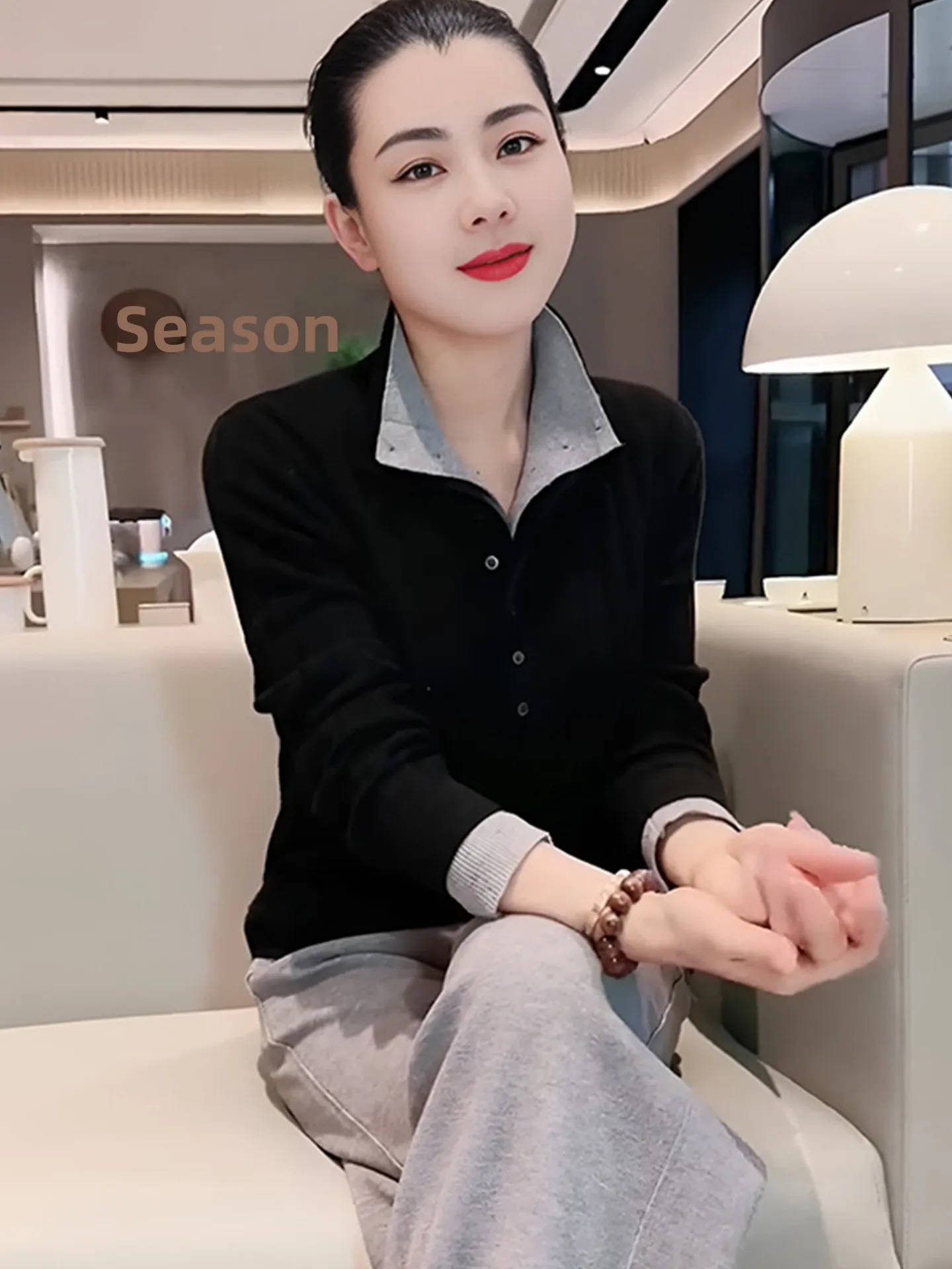 

Модный вязаный свитер Long Sve в стиле ретро, женский красивый цвет, дизайн Blo, сенсационный топ, корейский свободный крой