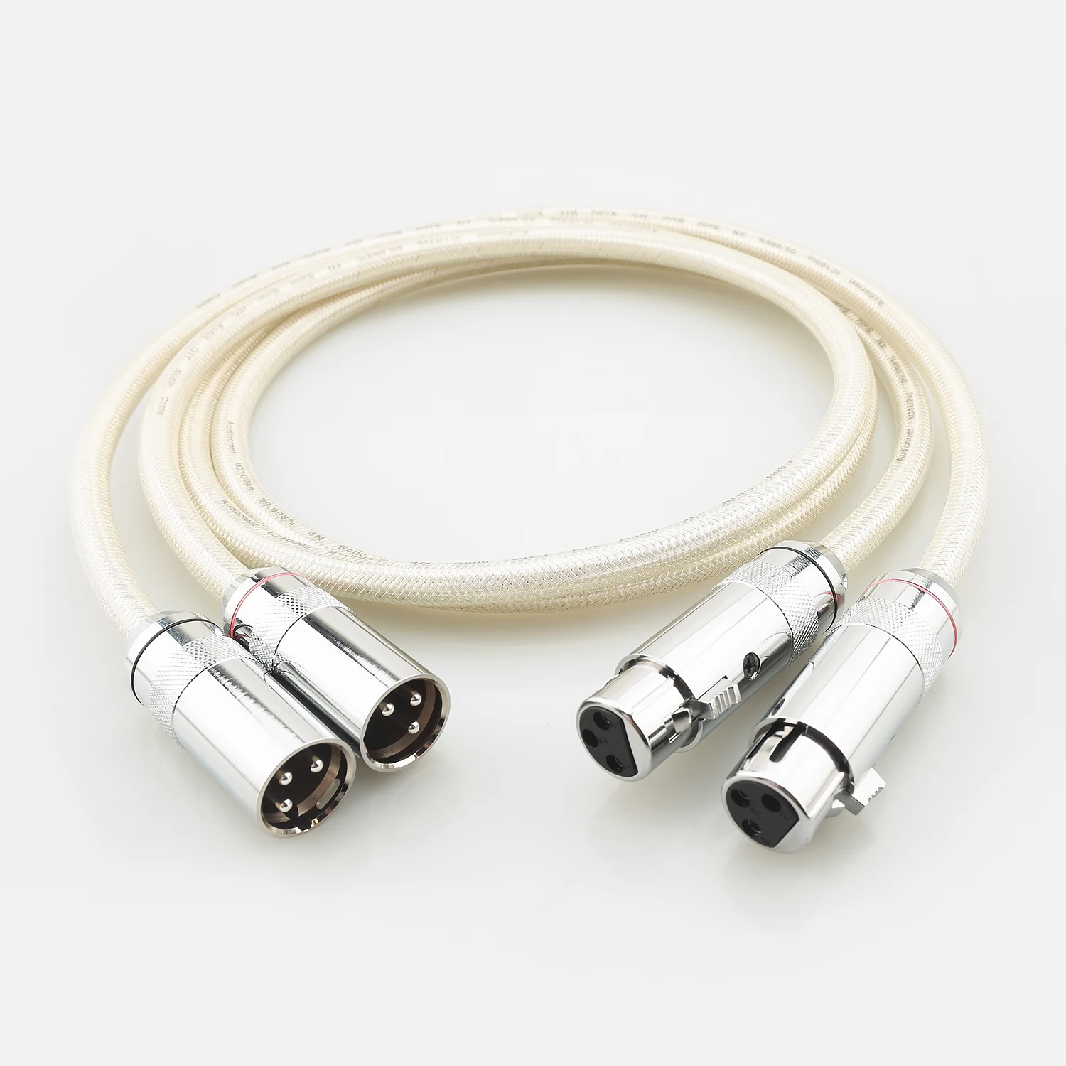 Pair Audiocrast IC102AG HIFI 3Pin XLR Balanced Interconnect Cable 99.998% Solid PSS Pure Silver Cable For DAC Preamp Amplifier