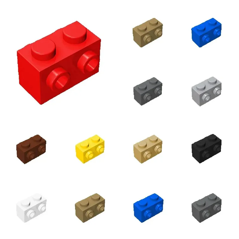 50 Stück 52107 1 x 2 mit Noppen auf 2 Seiten Spielzeug für technische Bausteine Kompatibel Lehrreich Kreativ Größe DIY MOC – Detail 1