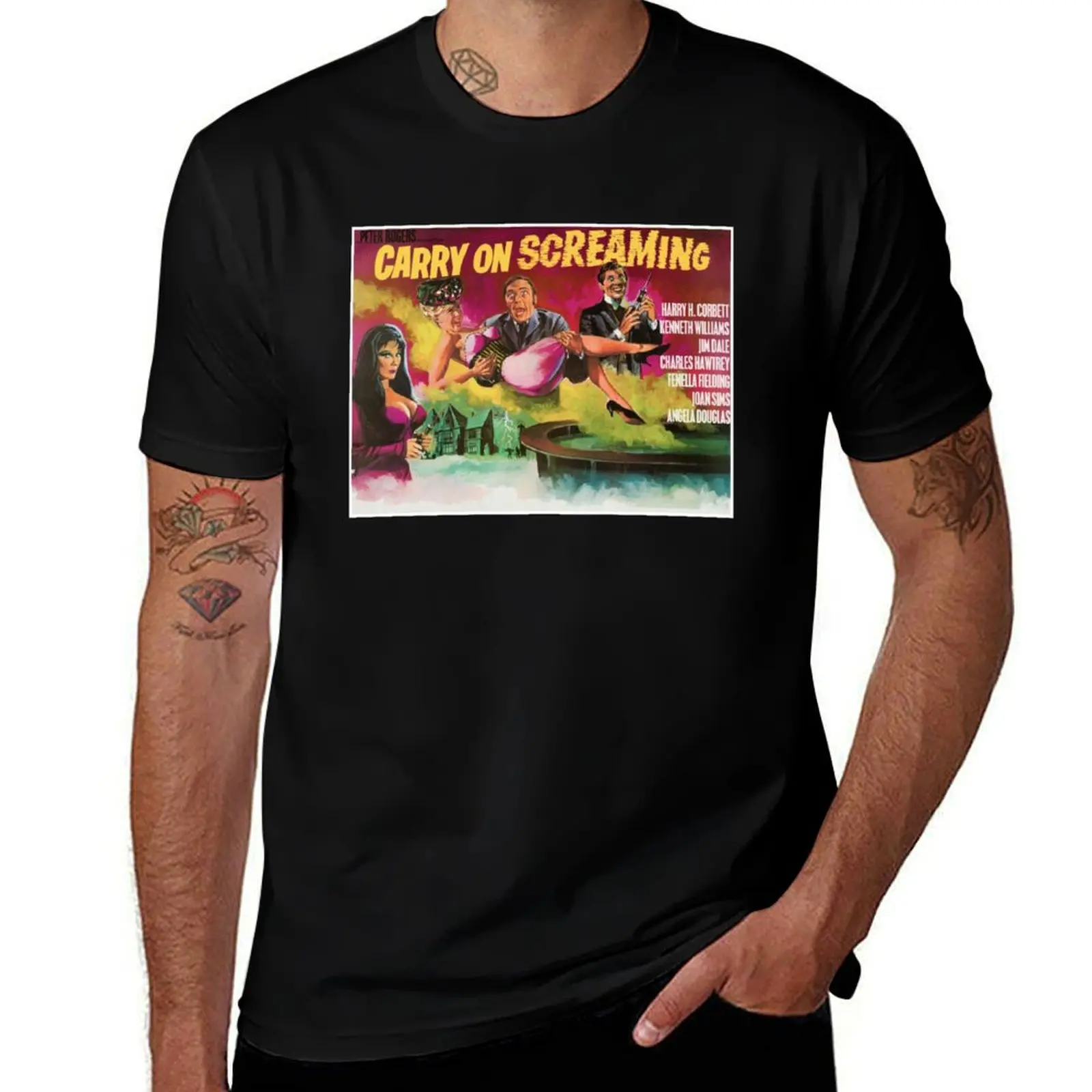 

Vintage 60s Style CARRY ON Poster Art - Carry On Screaming T-Shirt graphics clothes t shirt men