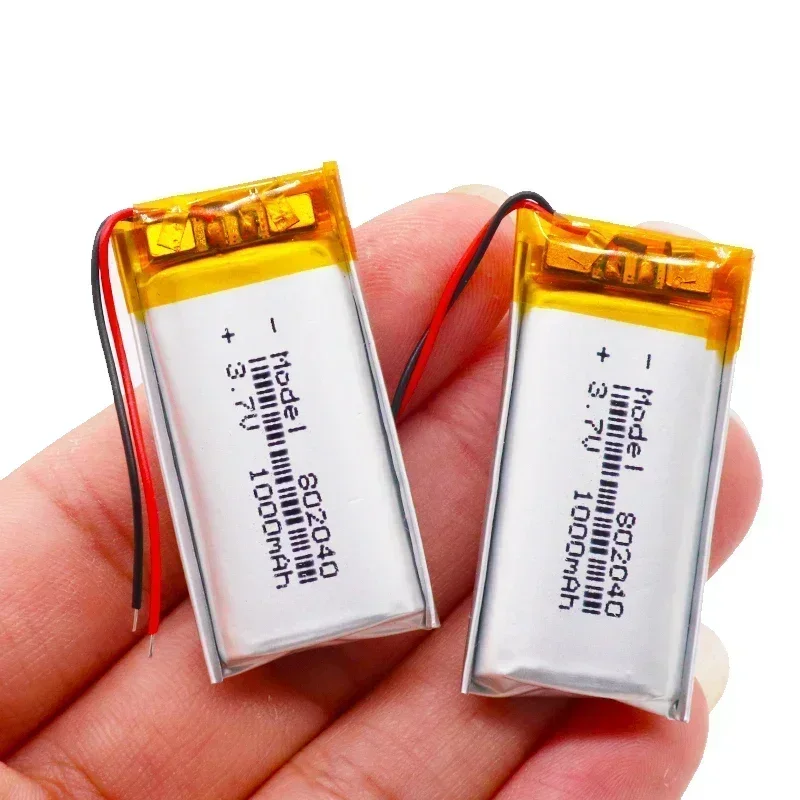 2 buah baterai isi ulang 1000mAh 802040   Sel Lipo Isi Ulang Lithium Polymer Li-Po Li Ion Untuk Speaker Bluetooth MP3 MP4