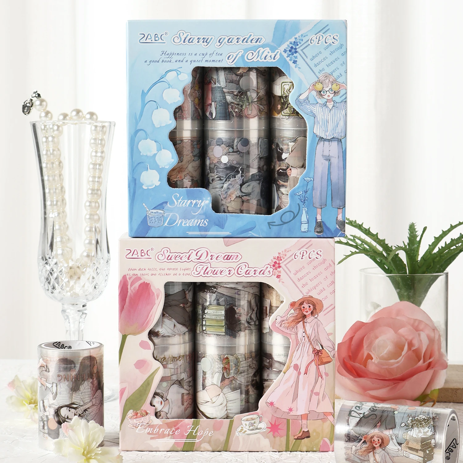 2 paquets/LOT poésie points forts série de la dynastie des fleurs mignon joli ruban décoratif rétro pour animaux de compagnie