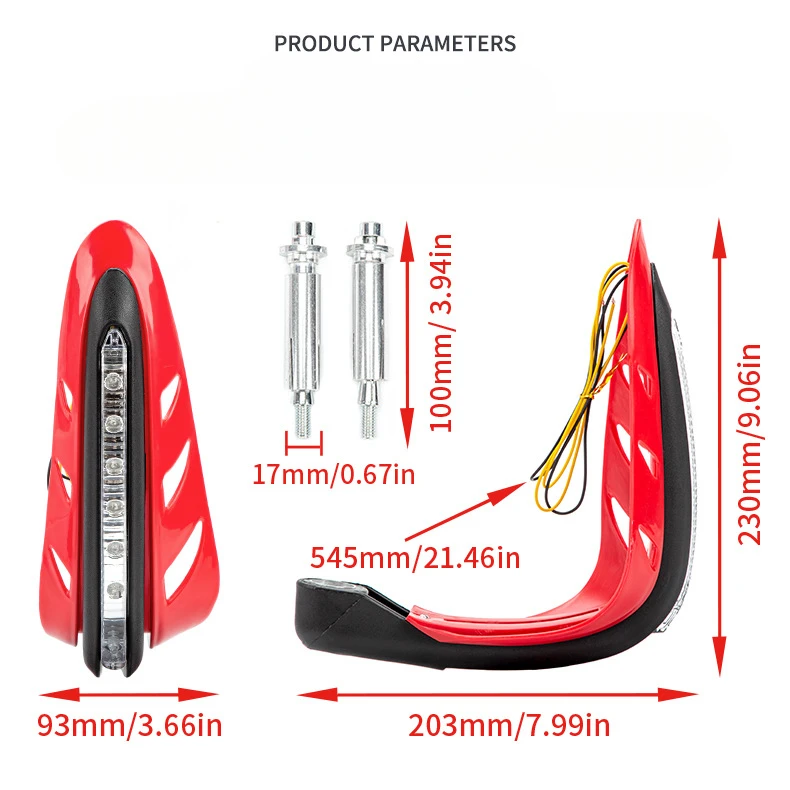 LED Knipperende Motorfiets Handbeschermers-Waterdichte Richtingaanwijzer Covers Voor Straatfietsen En Crossmotoren, Duurzaam Abs Materiaal