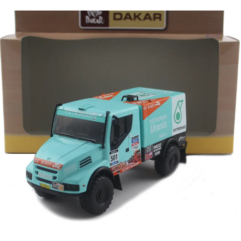 دييكاست 1/43 مقياس IVECO Powerstar 2014 داكار سباق على الطرق الوعرة سبيكة سيارة نموذج تحصيل لعبة هدية تذكارية عرض حلية