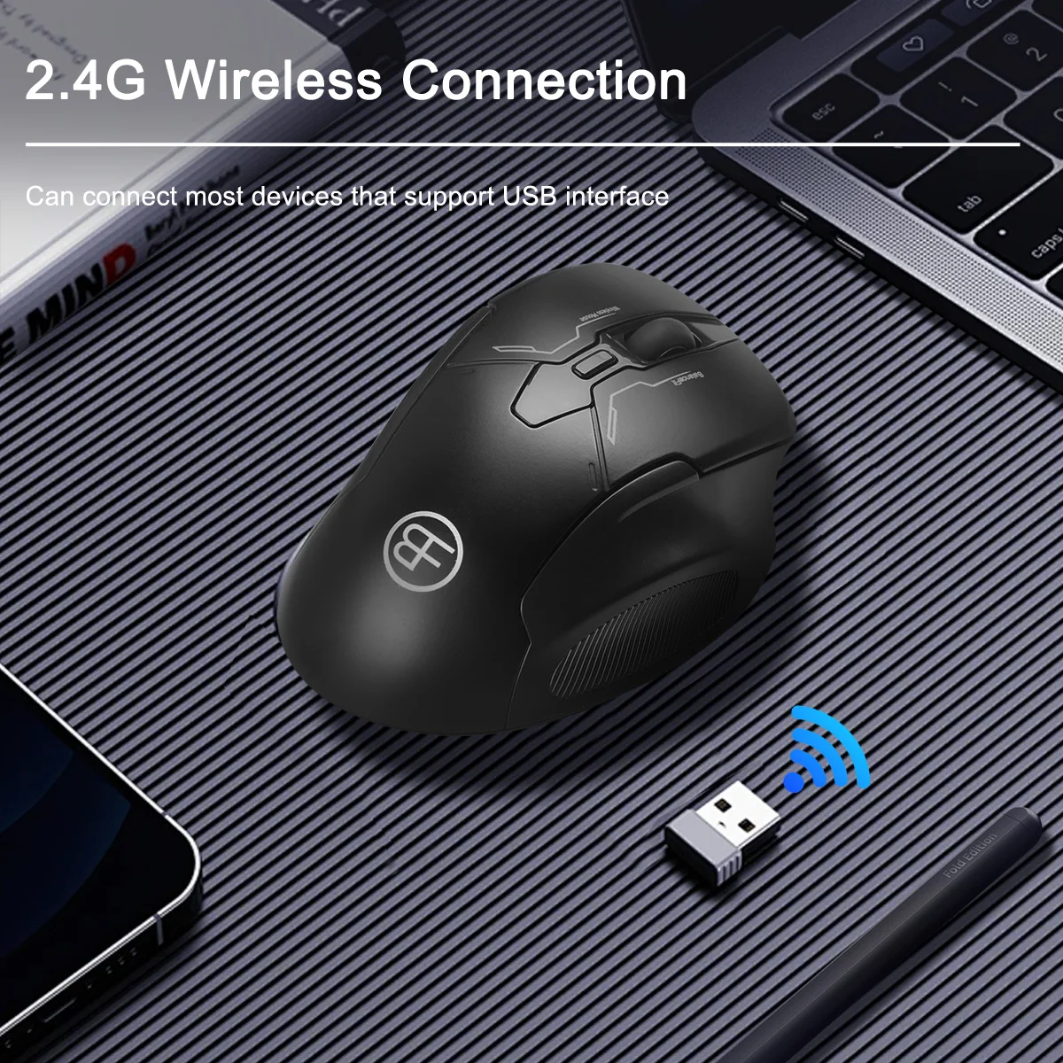 Wireless Gaming Mouse 2.4G Ergonomic Cordless Mouse with USB Receiver Computer Mouse with 6 Buttons for Laptop PC Computer