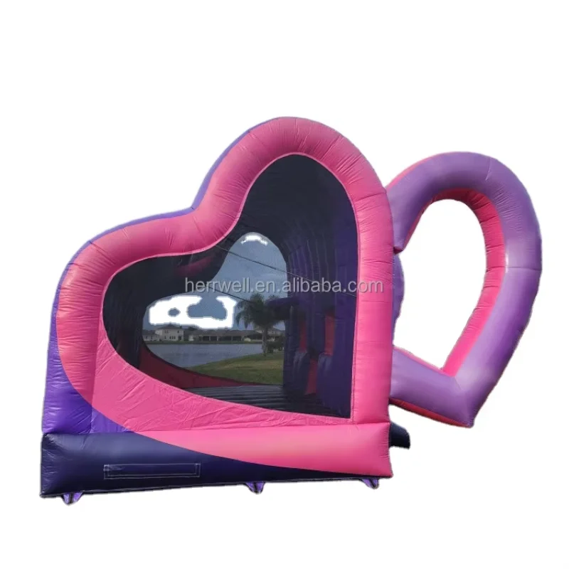 Commercial Outdoor  Pink and Purple Color Heart Bouncer Bouncy Jump Castle Inflatable Bounce House for Wedding