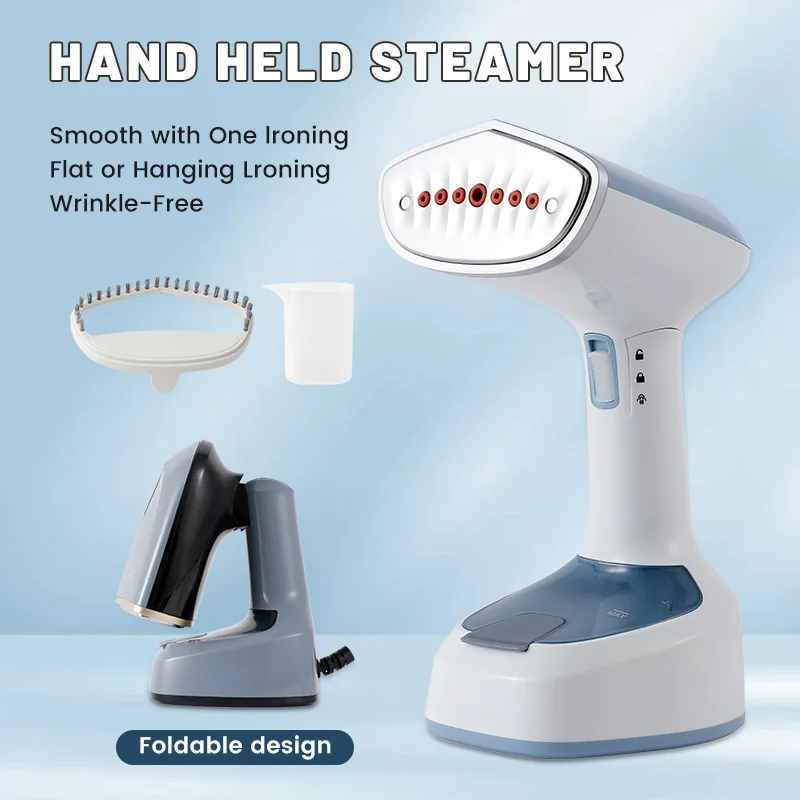 Mini Portable Garment Steamer, 2‑in‑1 Handheld Clothes Iron for Home Travel, Handy Steam Iron for Fabric Wrinkle‑Removal