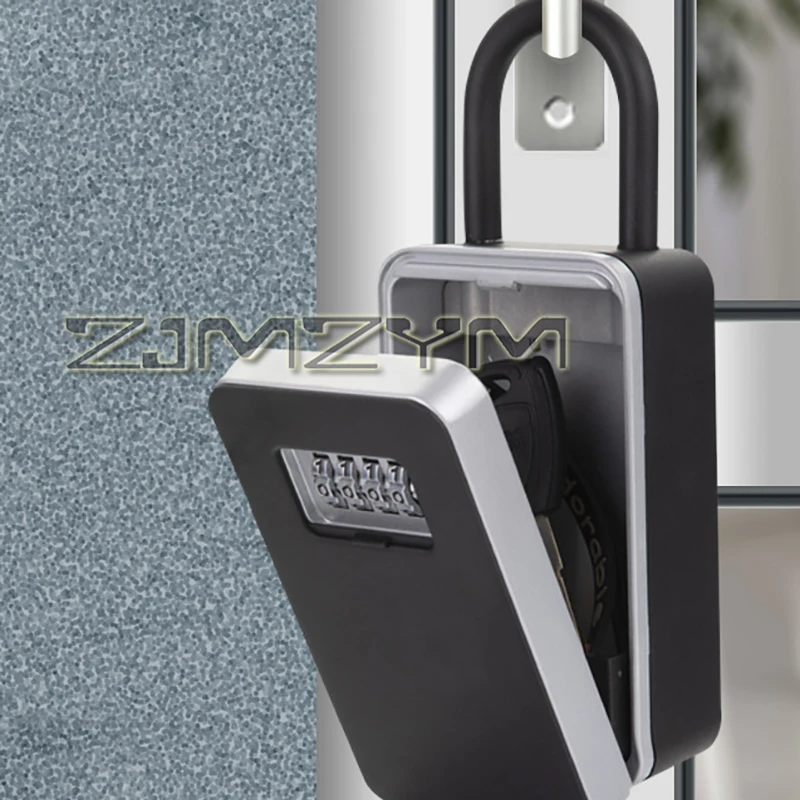 Aluminum Alloy Code Key Box Dust And Water/Peeping Proof Installation-free Password Key Box with Password Protection Cover