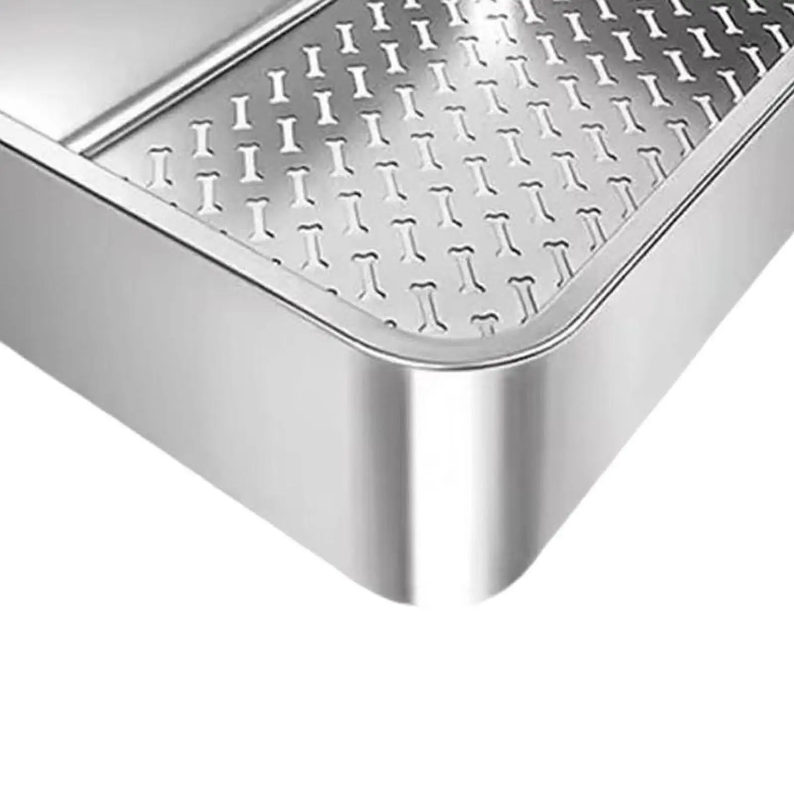 

Cat Litter Box Stainless Steel Open Top Litters Pan Non Stick Odorless Pet Supplies Cat Waste Tray High Sided for Puppy Bunny