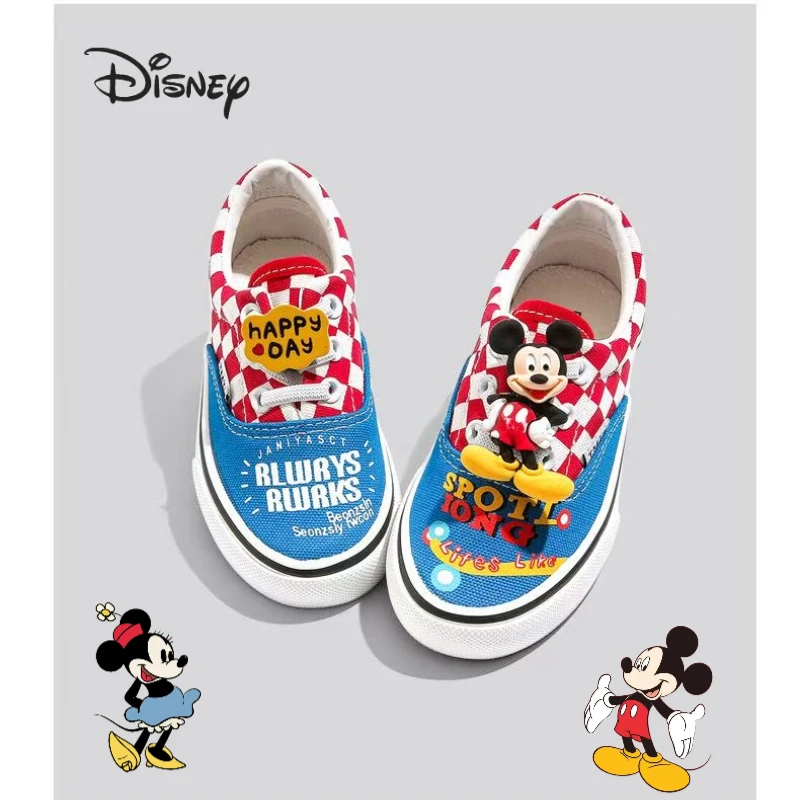 รองเท้าผ้าใบลายการ์ตูนมิกกี้เมาส์จากดิสนีย์ น่ารัก สไตล์นักเรียน ดีไซน์สร้างสรรค์ โดดเด่นไม่ซ้ำใคร เหมาะสำหรับฤดูใบไม้ผลิและฤดูใบไม้ร่วง ใส่ได้ทั้งชายและหญิง แฟชั่นทันสมัย รองเท้าสเก็ตบอร์ด ของขวัญสุดพิเศษ