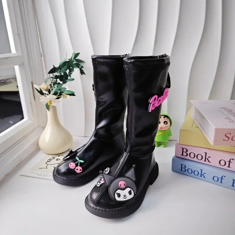 

Sweet Kuromi Anime Fashion Pvc Warm Shoes Cute Cartoon Kawaii Sanrio Ins Soft Board Boots Children Lovely Gifts for Girls