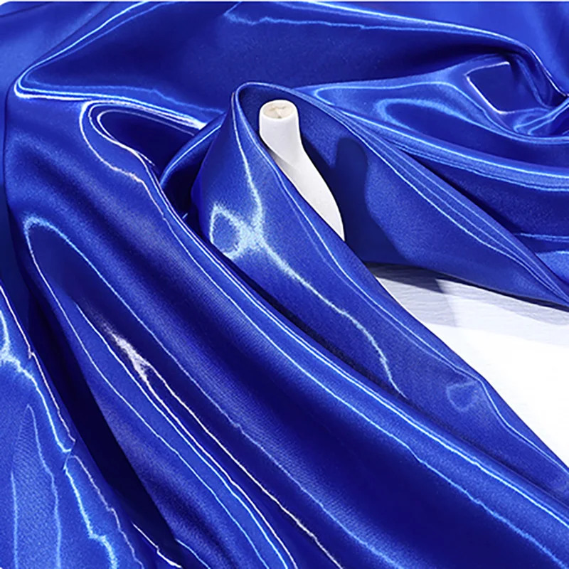 3/5/10meter Polyester Fiber Super Bright Liquid Reflective Mercerized Satin Fabric By Yard Silky Dress Suit Trench Coat Designer