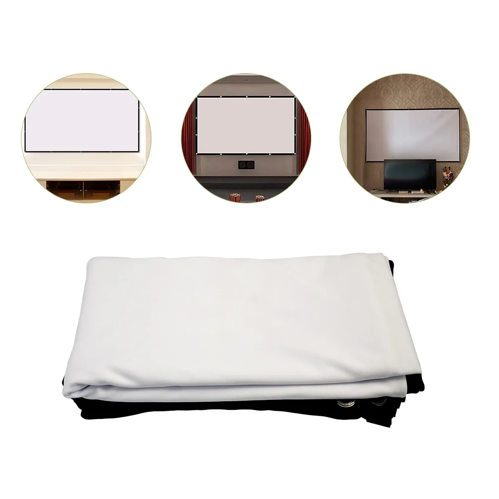

Projector Screen Polyester Portable Foldable Outdoor Indoor Reinforced Durable Movie Screen for Office Classroom