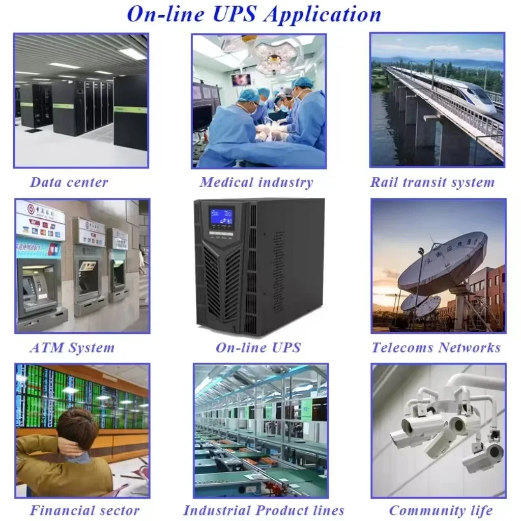 純粋正弦波UPS 1kVA 900W バッテリーバックアップ ゼロ変換 オンライン単相 安定電源用