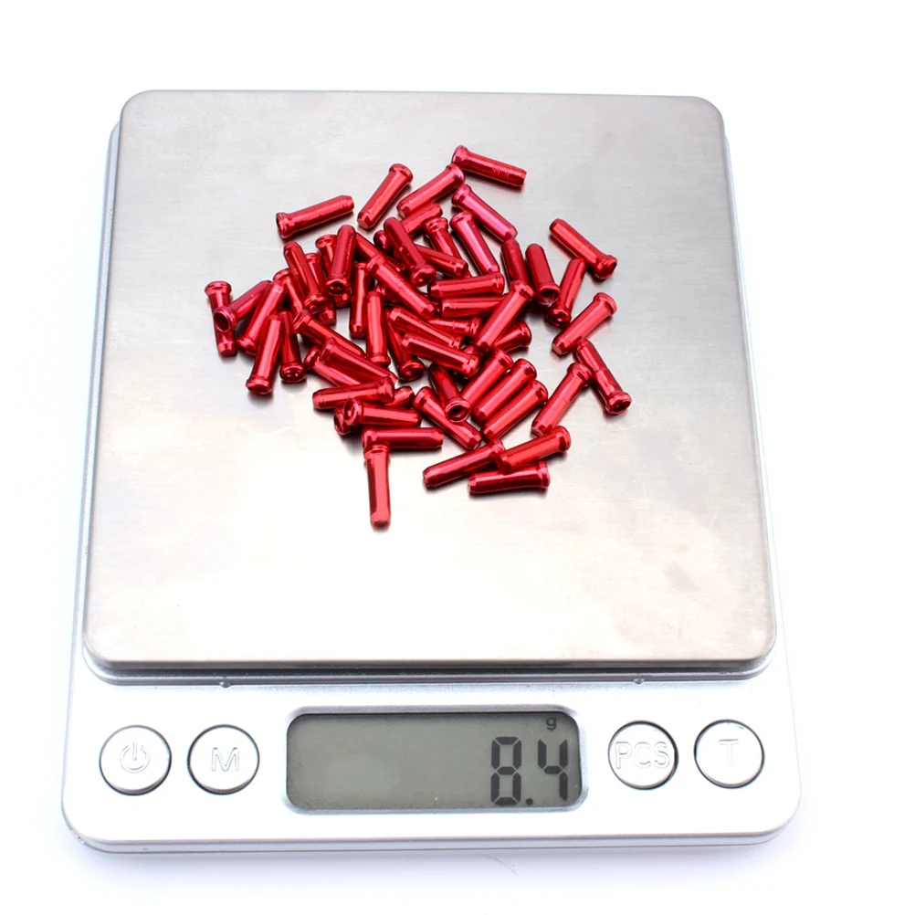 

50pcs Aluminum Brake Cable End Caps Durable Replacement For Mountain Bike Bicycle Wire Line Core Cycling Gear (Red)