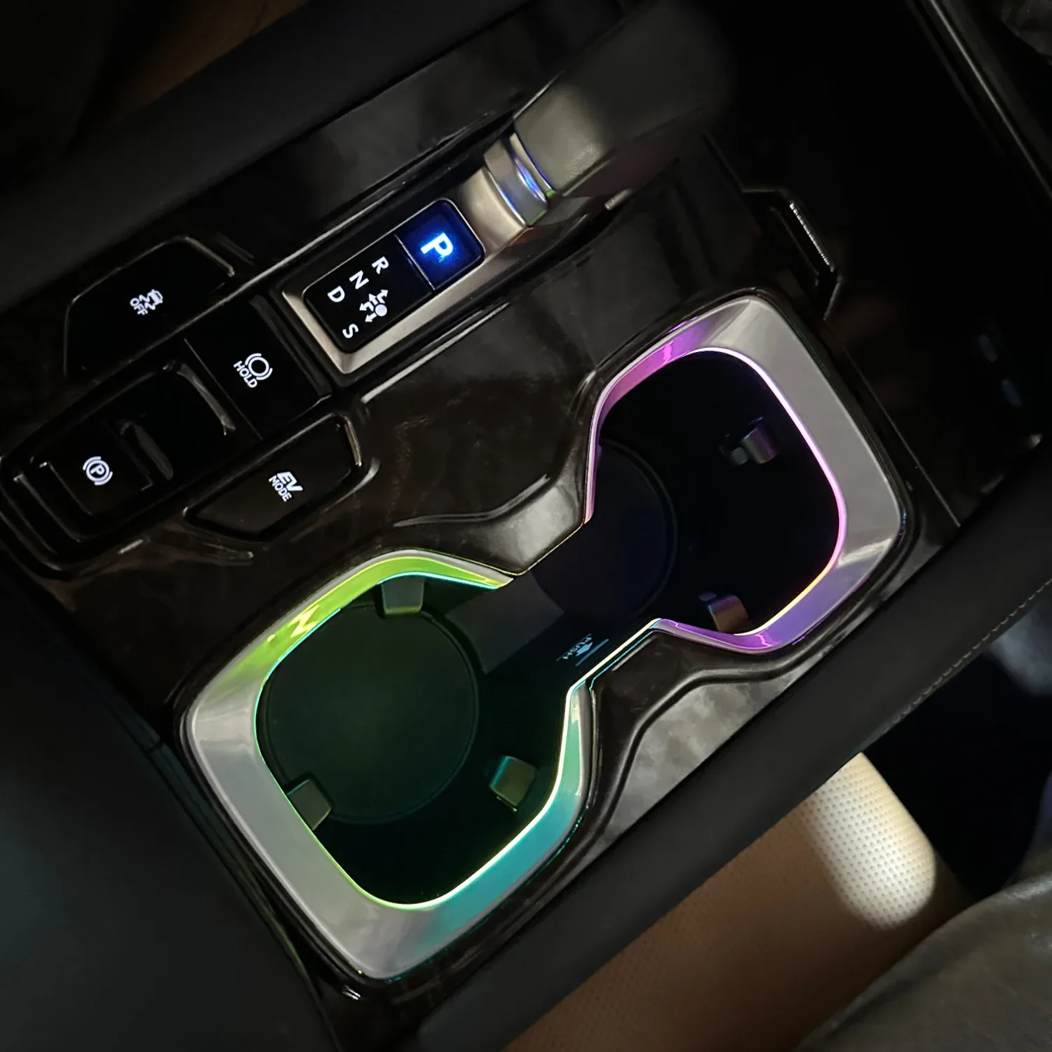 For Lexus RX 2023 2024 Car Central Control Water Cup Holder Ambient Light Led Colorful APP Control Car Interior Lighting LHD