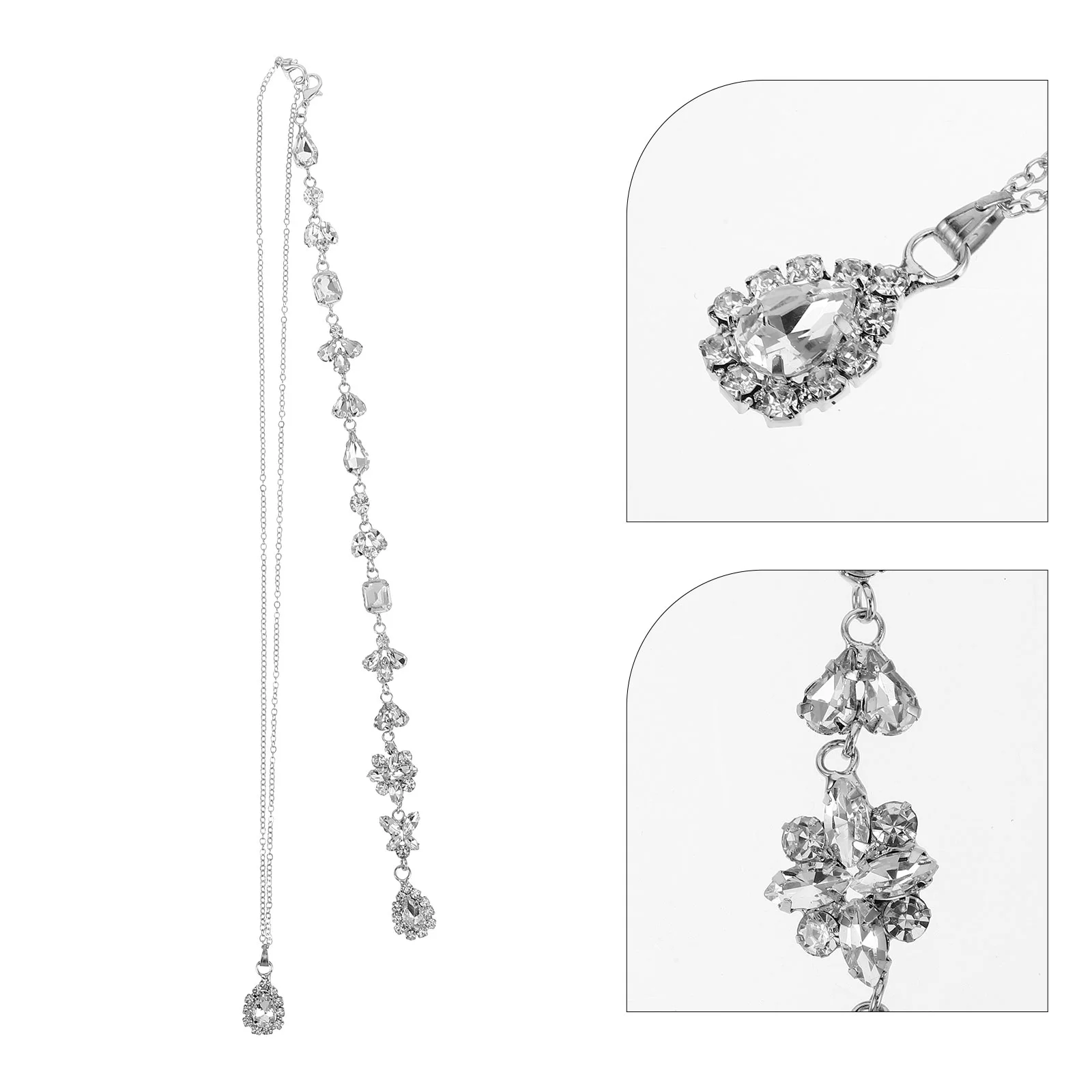 

Pendants Back Necklace Bridal Statement Jewelry for Girls Women Chain Miss