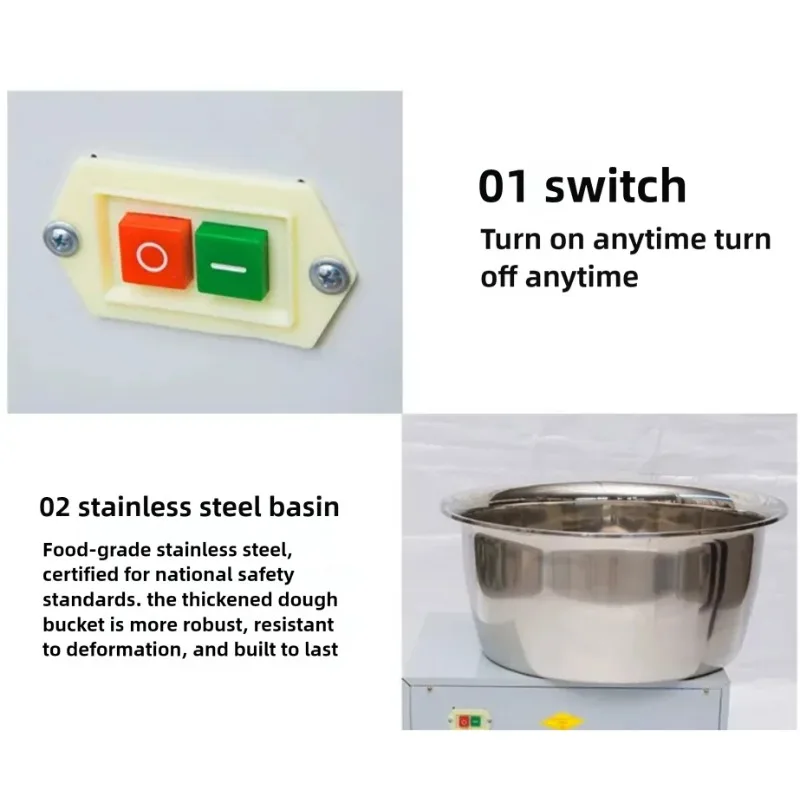 Commercial Dough Mixer Machine  Stainless Steel Bowl Dough Kneader for Pizza Bread Bun Dumpling  Electric Food Mixer 220v