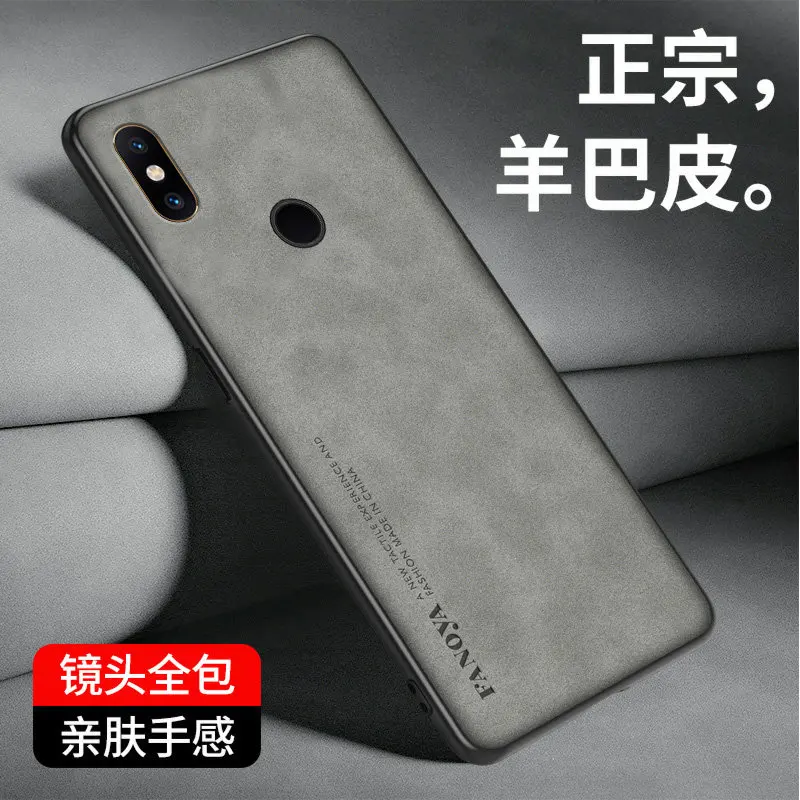 Funda a prueba de golpes para Xiaomi Mix 2S Mix2S, carcasa trasera dura de cuero PU, funda de teléfono mate, parachoques de silicona para Xiaomi Mi Mix 2S