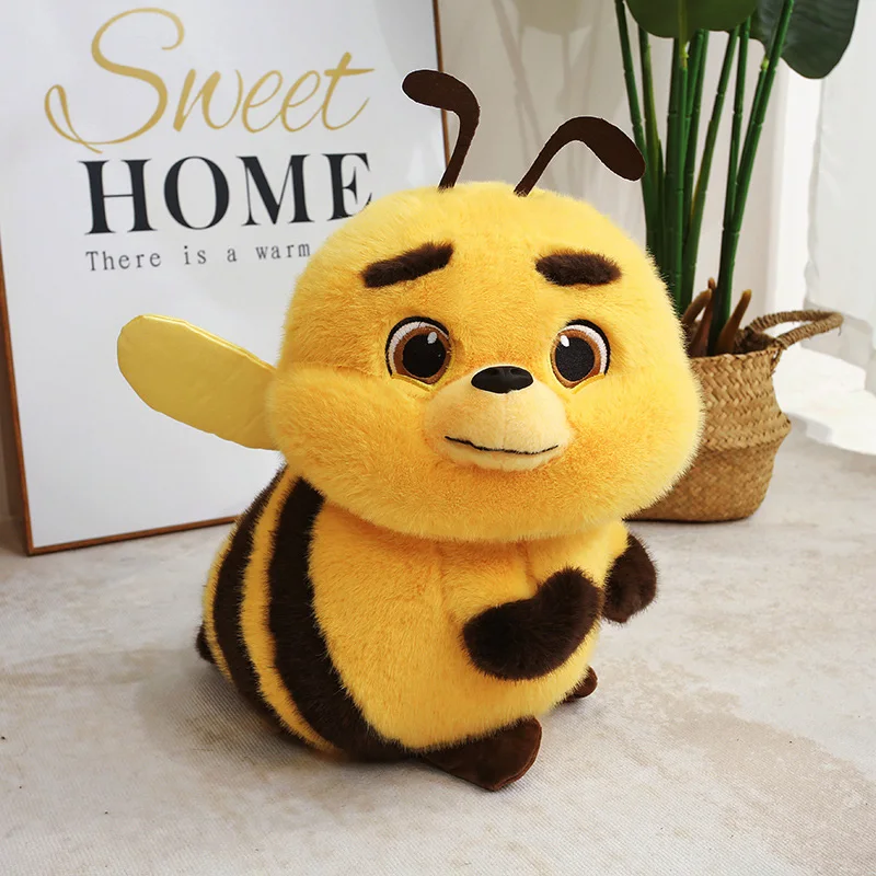 New 25cm Soft Cute Bee Pillow Plush Toy Funny Stuffed Animal Doll Soft Honeybee Toy  Children Birthday Gift All Saints' Day Gift