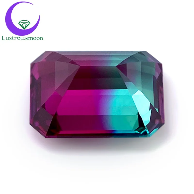 Nowe Kolorowe Syntetyczne Kamienie Szafirowe Hodowlane w Laboratorium, Szlifowane do Szlifu Szmaragdowego, Kolor Arbuzowy, Kamienie Syntetyczne, Kamienie Luzem, Certyfikat AGL, Dostępne Rozmiary na Zamówienie