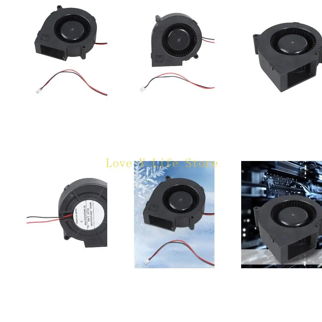 L74C 97x33mm Small Blower 12V 2.4A Double Ball Bearing Fan For Printer Electronics