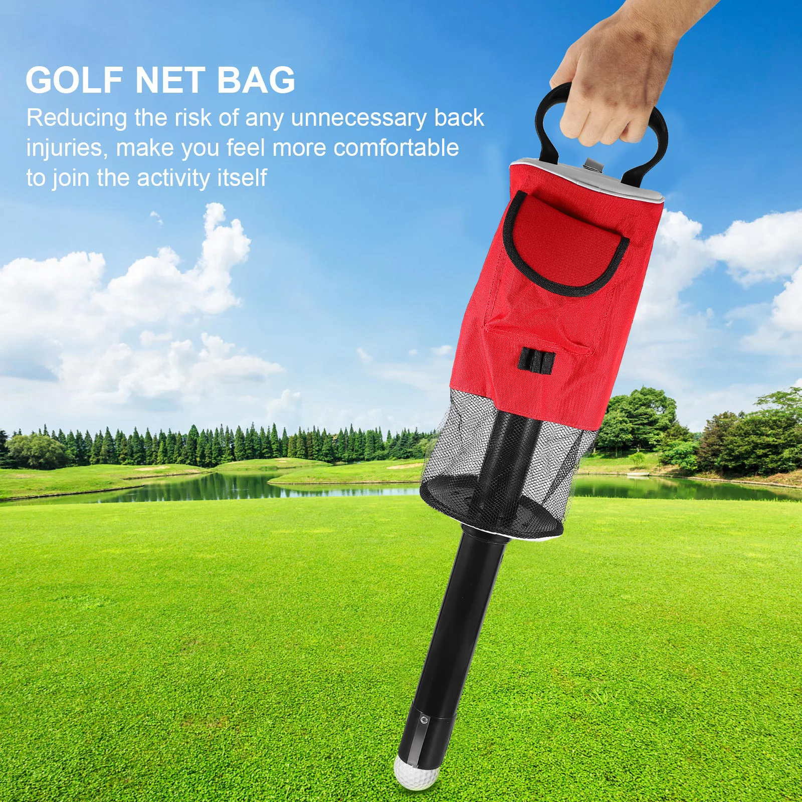 جولف التقاط أنبوب جامع المحمولة 2-قسم المسترد حقيبة نايلون كبيرة تحمل ما يصل ما يصل إلى 70 أداة لتخفيف الآلام #5