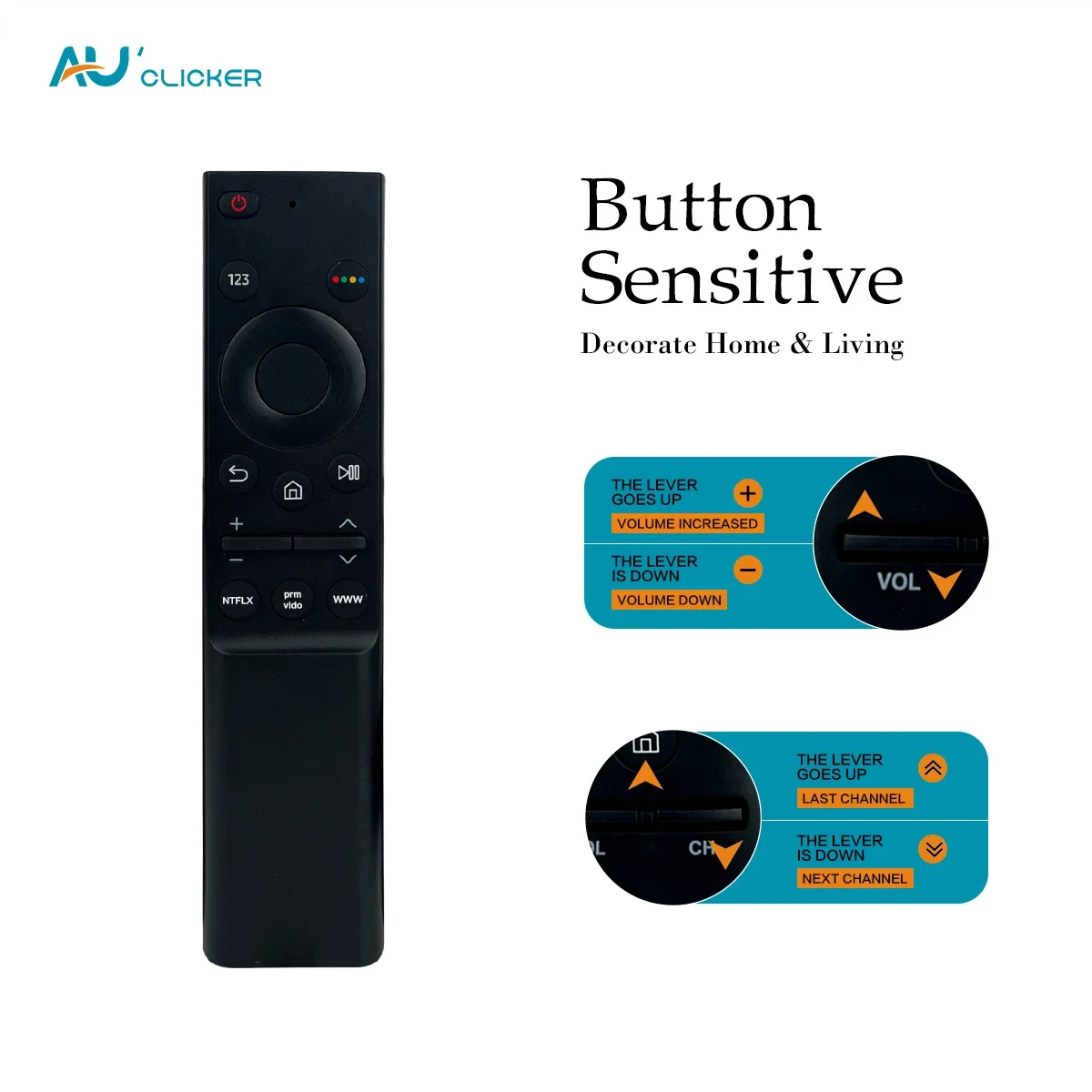 New BN59-01358D Remote Replacement for Samsung TV UE55AU7100U UE65AU7100U UE50AU7100U UE58AU7570U UE55AU7140U UE65AU7170U