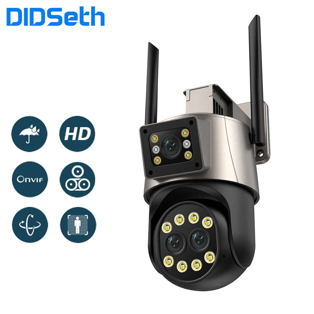 DIDSEL-Câmera IP de Vigilância por Vídeo, 9MP, WiFi, PTZ, 4K, 3-lentes, Zoom Digital 8X, Segurança Pública, Câmera CCTV, Use ICsee