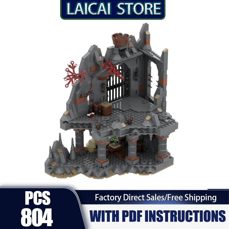 Rings Movie Series Model  Moc Building Blocks Dark Magic Mountain Model Technology Modular Gift Construstion DIY Assembly Toys