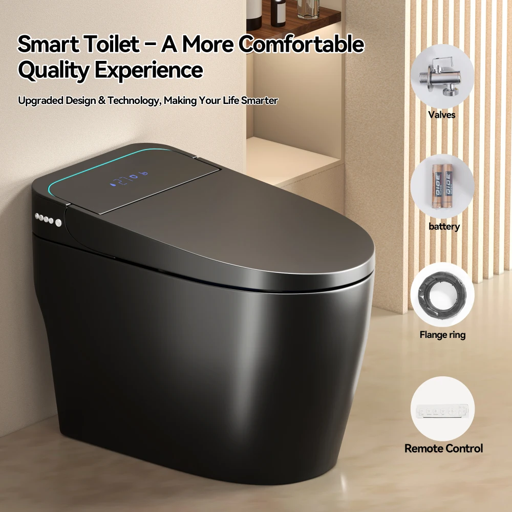 Unique Smart Toile, One Piece Toilet with Bidet Built In,Intelligent Toilet Auto Open/Close Seat. Bidet toilet with Dryer and Warm Water.Gray