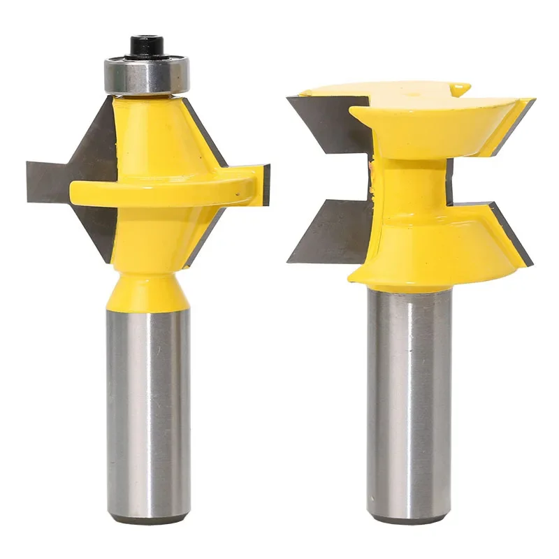

Trimming Router Bits Woodworking 1/2 Shank 2pcs Chisel Cutter Cutting Groove Kit Set Slotting Tool Accessories