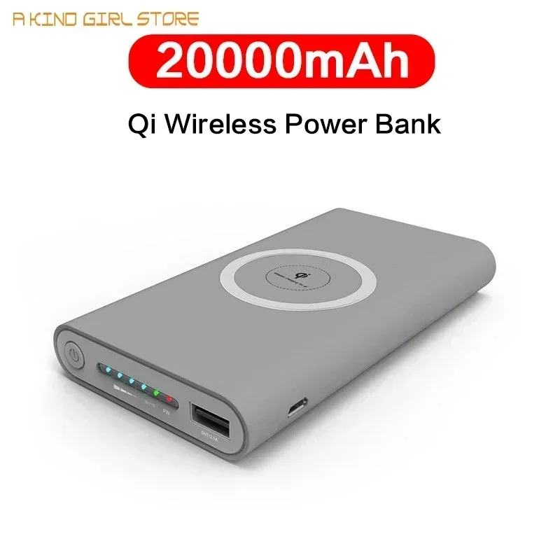 Wireless Power Bank Samsung Fast Charging 20000mAh Portable LED Display External Battery Pack for iPhone Xiaomi Huawei PowerBank