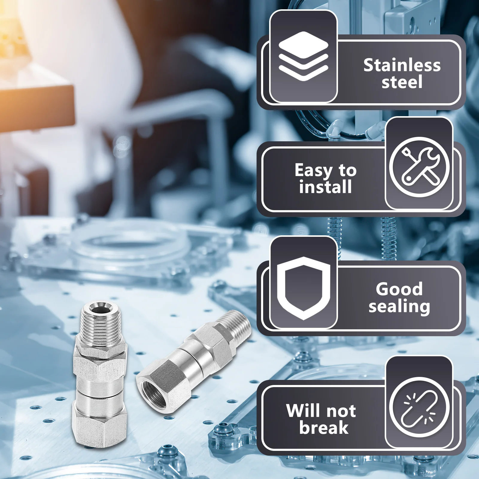 

Compression Tube Fitting Stainless Steel Connector Durable Adapter for Refrigerator Water Line Hydraulic Pneumatic